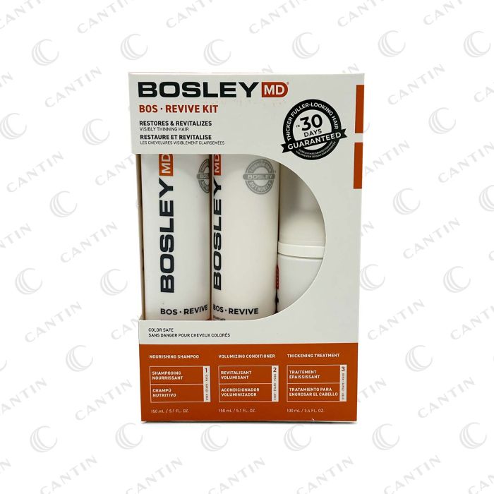 BOSREVIVE (COLOR SAFE) RESTORES & REVITALIZES VISIBLY THINNING HAIR KIT BOSLEY