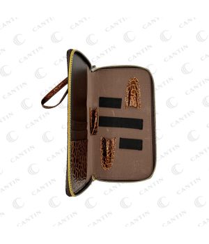 SCISSOR CASE 6 PAIRS BROWN #EP-8400 MECAB