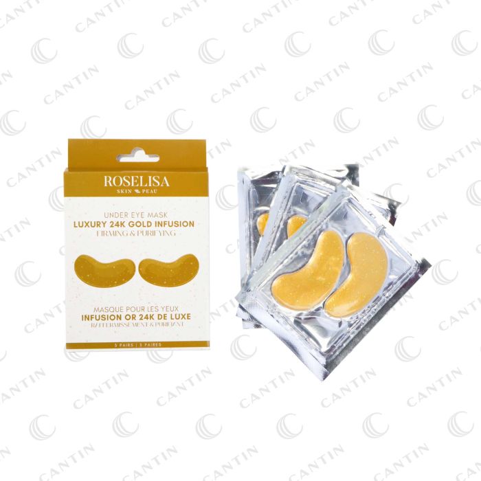 EYE MASKS LUXURY INFUSION 24K GOLD FIRMING AND PURIFYING (3 PAIRS/BTE) ROSELISA